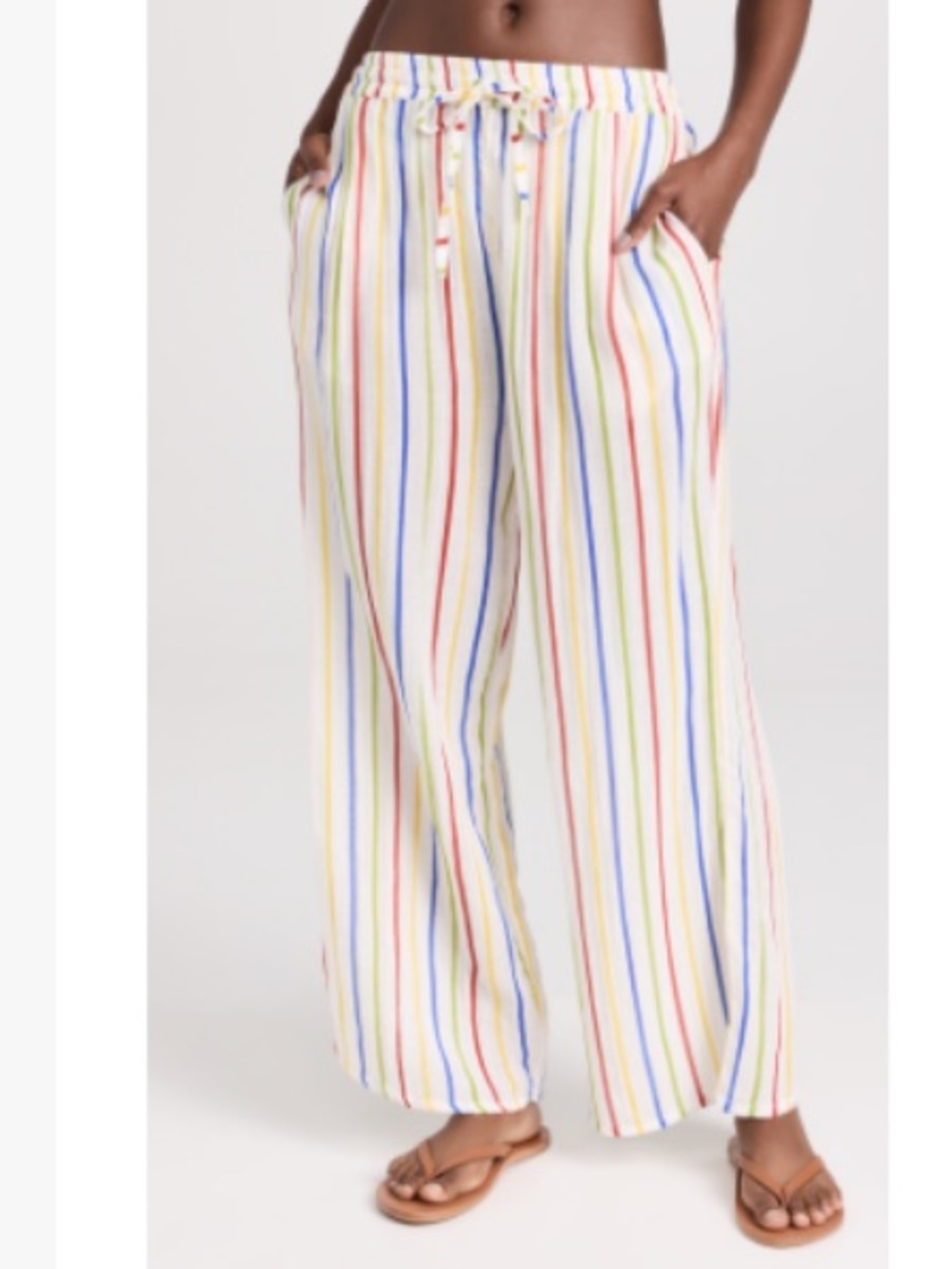 Vitamin A multi color striped linen pants